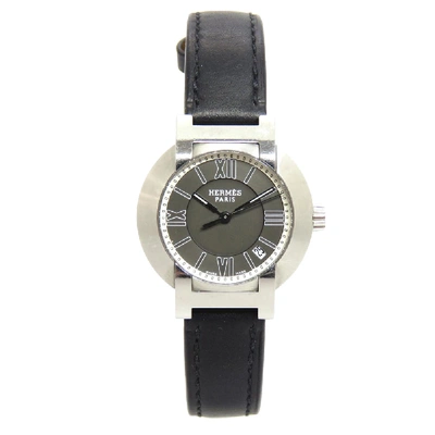 Pre-owned Hermes Black Stainless Steel Nomade Women's Wristwatch 26 Mm