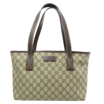Pre-owned Gucci Brown Gg Coated Canvas Supreme Tote