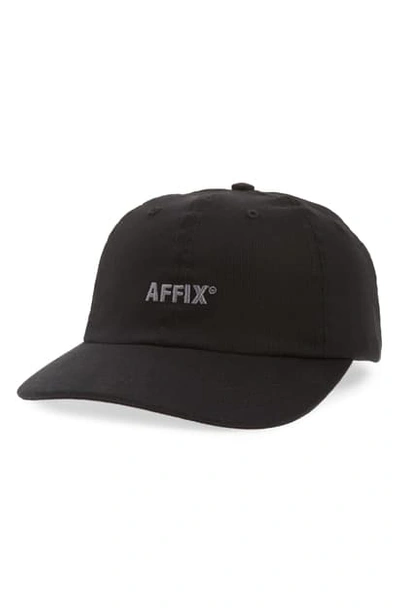 Affix Logo Embroidered Baseball Cap In Black