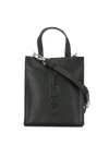 KENZO EMBOSSED LOGO LEATHER SHOULDER BAG