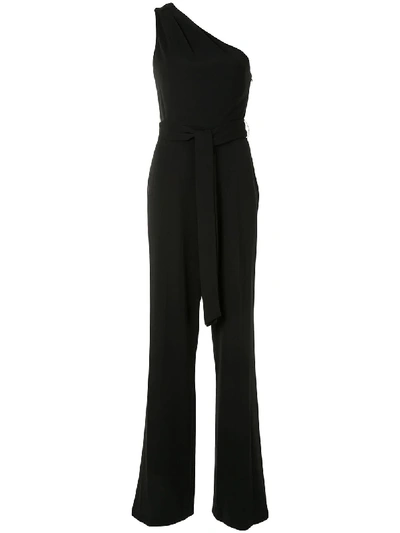Jay Godfrey One-shoulder Fitted Jumpsuit In Black