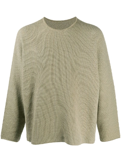 Issey Miyake Woven Jumper In Neutrals