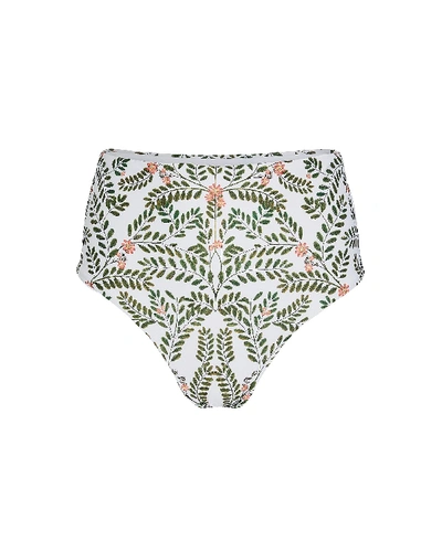 Agua By Agua Bendita Alicia Embroidered Bikini Bottoms In White,multi