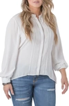 STANDARDS & PRACTICES STANDARDS & PRACTICES TRISHA TUXEDO FRONT CHIFFON BLOUSE,T002SSB