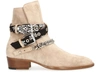 Amiri Bandana Buckle Ankle Boots In Tan
