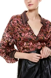 ALICE AND OLIVIA DESIREE FLORAL COLLARED BLOUSE,CC007B28001