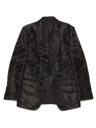 Tom Ford Zebra Jacquard Blazer In Black