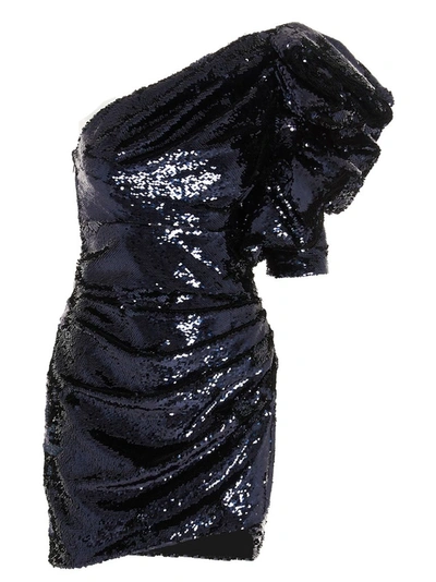 Alexandre Vauthier Sequin Embellished One Shoulder Dress In Blue