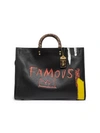 COACH COACH X BASQUIAT FAMOUS SNAKESKIN-TRIMMED LEATHER TOTE