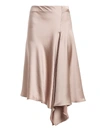 P.A.R.O.S.H FLUID CADY SKIRT IN BEIGE