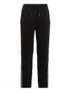 BURBERRY CHECKFORD TRACKSUIT BOTTOMS IN BLACK