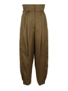 GIVENCHY VISCOSE PAPERBAG PANTS IN GREEN