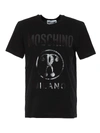 Moschino Double Question Mark Print T-shirt In Black