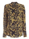 VERSACE JEANS COUTURE PAISLEY LOOP PRINT SHIRT IN BLACK