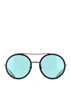 GUCCI ROUND BLACK SUNGLASSES WITH BLUE LENSES