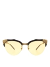 GUCCI BAMBOO EFFECT CAT EYE SUNGLASSES IN BLACK