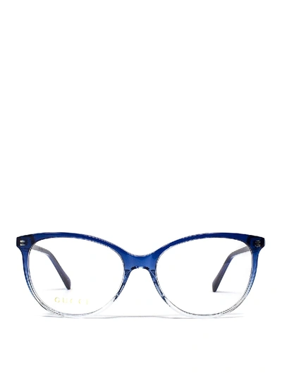 Gucci Two-tone Acetate Oval Optical Glasses In 8