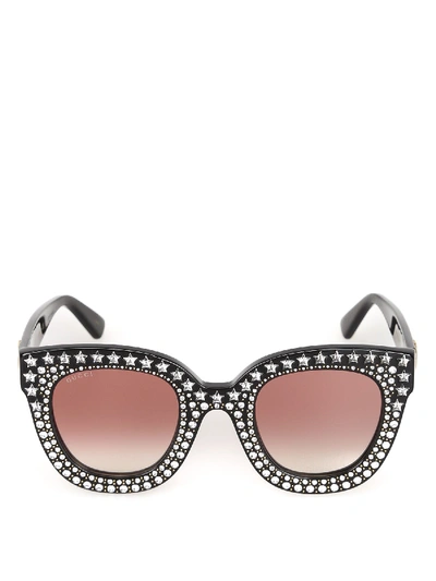 Gucci Black Sunglasses With Crystal Stars