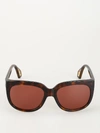 GUCCI BROWN OVER SUNGLASSES WITH PINKISH LENSES