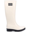 TWINSET LOGO PATCH RAIN BOOTS IN WHITE