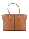 TOD'S LEE MEDIUM SMOOTH LEATHER TOTE IN CAMEL