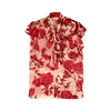 ALICE AND OLIVIA ROBBIE FIL COUPÉ CHIFFON BLOUSE,3899840