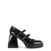 Nodaleto Leather Block Heel Double Strap Pumps In Black