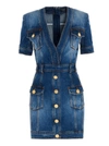 BALMAIN BALMAIN EMBELLISHED MINI DENIM DRESS