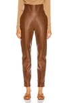 Alexandre Vauthier High-waisted Leather Trousers In Spice