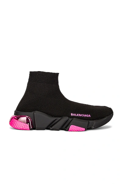 Balenciaga Speed 运动鞋 In Black & Fluopink & Black