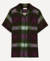 DRIES VAN NOTEN SATIN CHECK BOWLING SHIRT,000708865