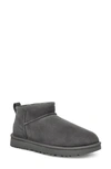 Ugg Classic Ultra Mini Grey Suede Boots In Multi-colored