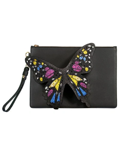 Sophia Webster Black Flossy Embellished Pouchette