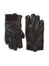UGG FAUX FUR-LINED LEATHER GLOVES,0400011595691