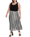 VINCE CAMUTO PLUS SIZE VARIEGATED GRAPHIC STRIPED SKIRT