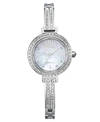 Citizen Eco-drive Womens Crystal Accent Silver Tone Stainless Steel Bracelet Watch Em0860-51d In Silver-tone