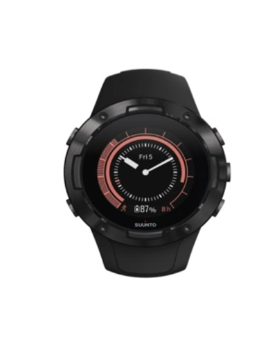 Suunto 5 All Black Silicon Strap Compact Gps Sports Watch, 46mm