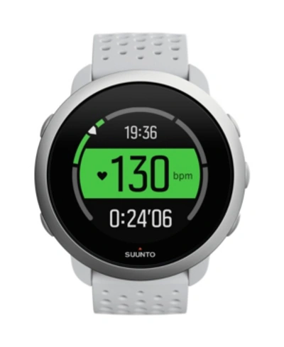 Suunto 3 Men's Pebble White Silicon Strap Compact Sports Watch, 43mm
