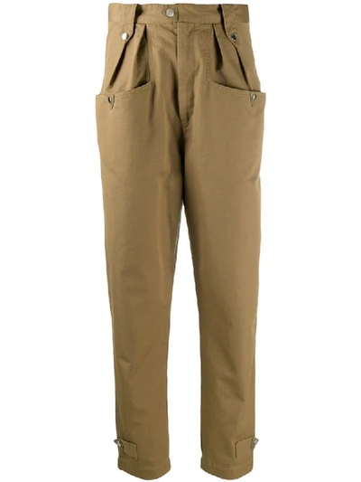 Isabel Marant Étoile Straight-leg Slip Pocket Trousers In Green