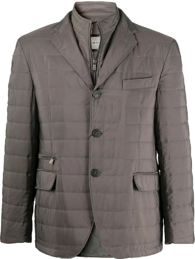 Corneliani Layered Puffer Jacket In Grey