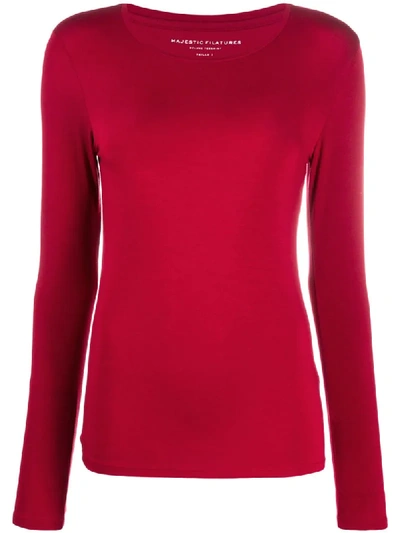 Majestic Long Sleeved T-shirt In Red