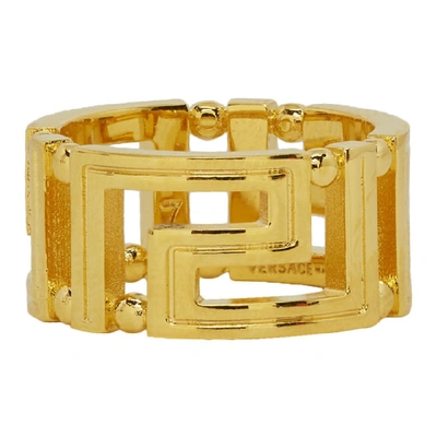Versace Gold Greek Key Ring In D00h Gold