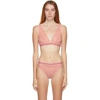 STELLA MCCARTNEY STELLA MCCARTNEY PINK WHITNEY POPPING LACE CROP TOP BRA