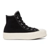 CONVERSE BLACK SUEDE CABLE CHUCK LIFT HIGH SNEAKERS