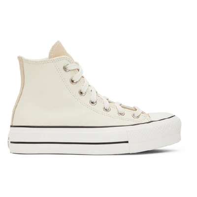 Converse Grey & White Chuck Taylor All Star Lift Trainers In Pale Putty