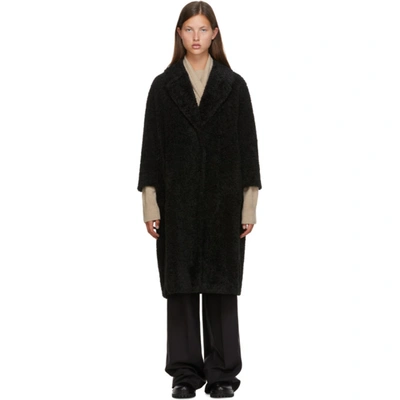 Max Mara S  黑色 Neva 仿羊羔绒大衣 In 004 Black