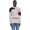 OFF-WHITE GREY PUNKED SWEATER
