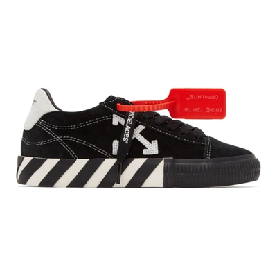 Off-white Arrow Text Graphic Print Suede Low-top Sneakers In Black