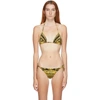 Versace Printed Triangle Halterneck Bikini Top In Multi