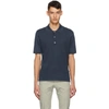DUNHILL DUNHILL BLUE SILK ROLLA QUILT TEXTURED POLO